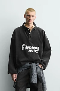 POLO EN VELOURS CÔTELÉ BRODÉ