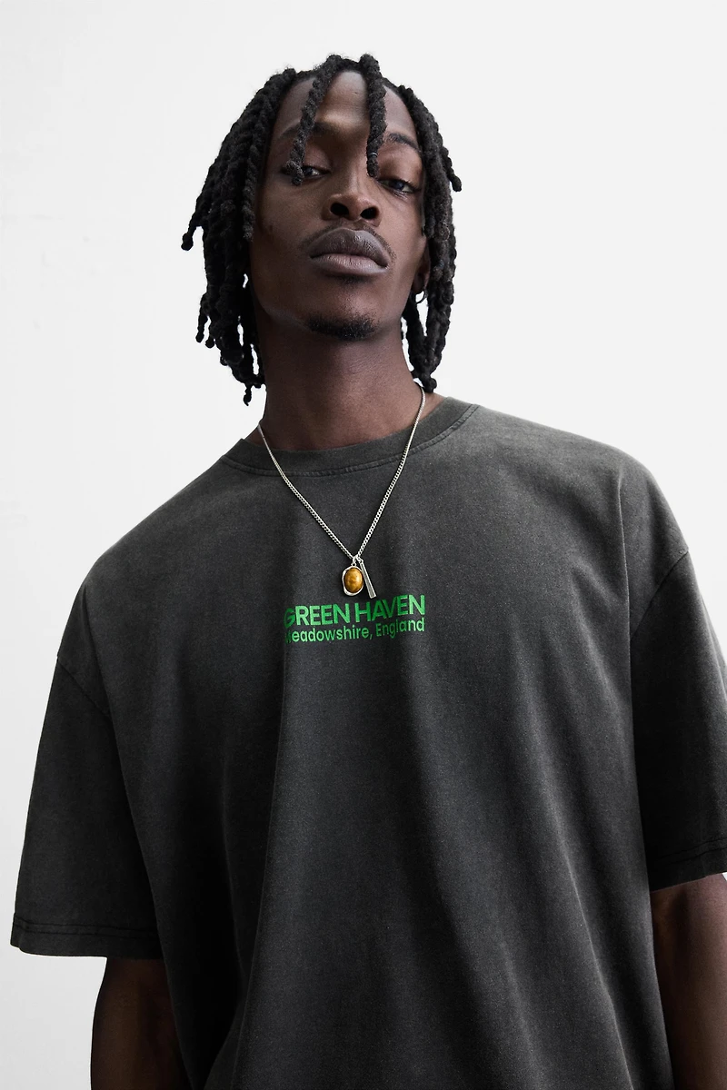 WASHED TEXT T-SHIRT