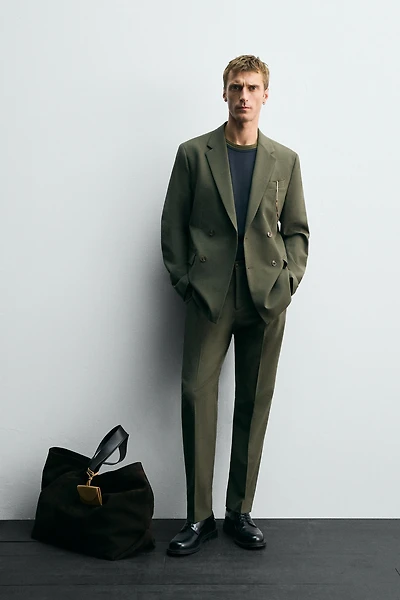 WOOL DOUBLE BREASTED SUIT BLAZER