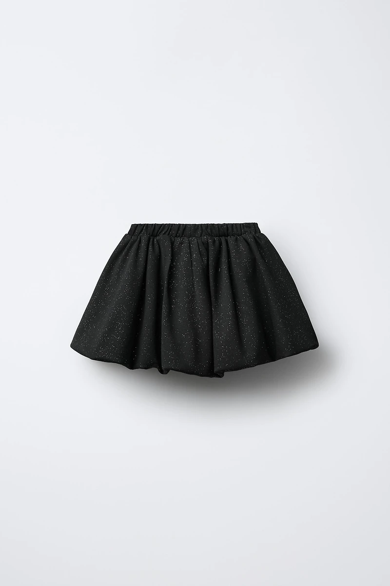 SHINY PONTE BALLOON SKIRT
