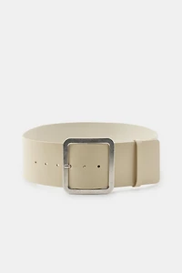 100% LEATHER BELT WITH MAXI BUCKLE