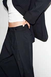 PINSTRIPE PLEATED PANTS