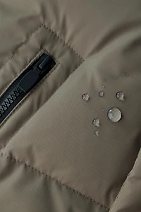 LONG DOWN FEATHER WATER REPELLENT AND WIND RESISTANT PUFFER COAT