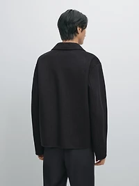 Pinstripe wool blend jacket
