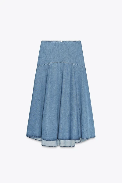 ZW COLLECTION DENIM MIDI SKIRT