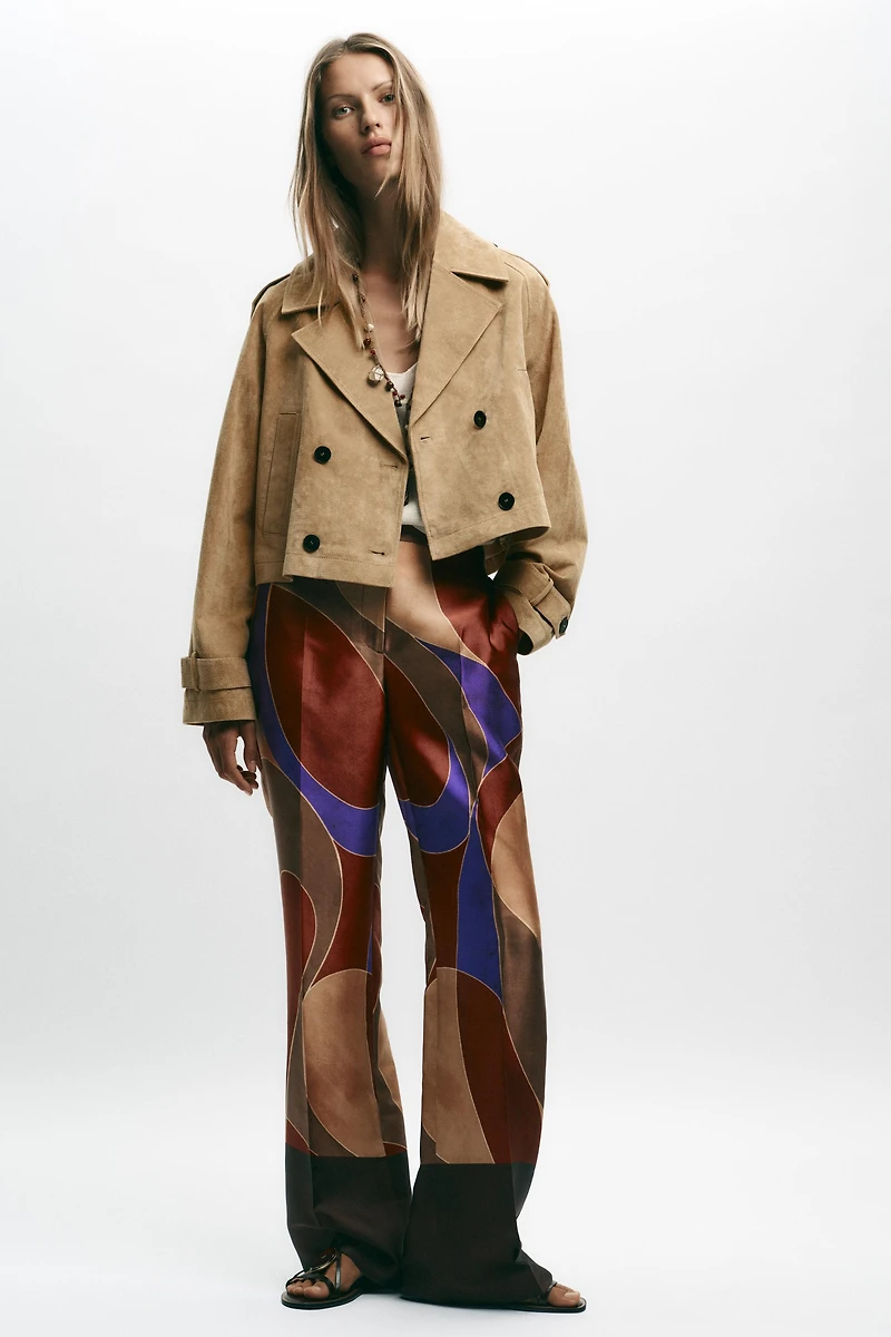 PRINTED SATIN PANTS