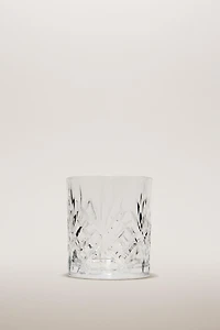 CRYSTALLINE TUMBLER WITH RAISED DESIGN