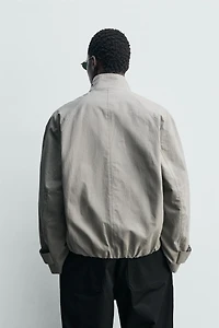 BLOUSON COUPE DÉCONTRACTÉE À CARREAUX TEXTURÉS