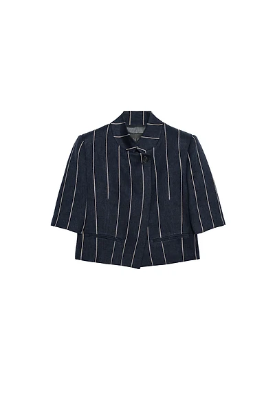STRIPED LINEN BLEND JACKET ZW COLLECTION