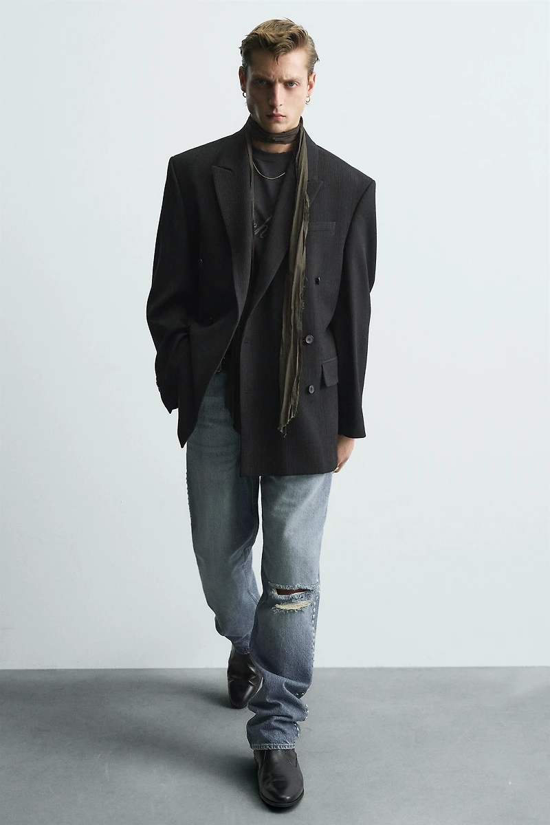 VESTE CROISÉE DE COSTUME À RAYURES TENNIS ÉDITION LIMITÉE