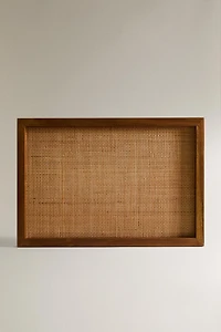WOOD RATTAN TRAY