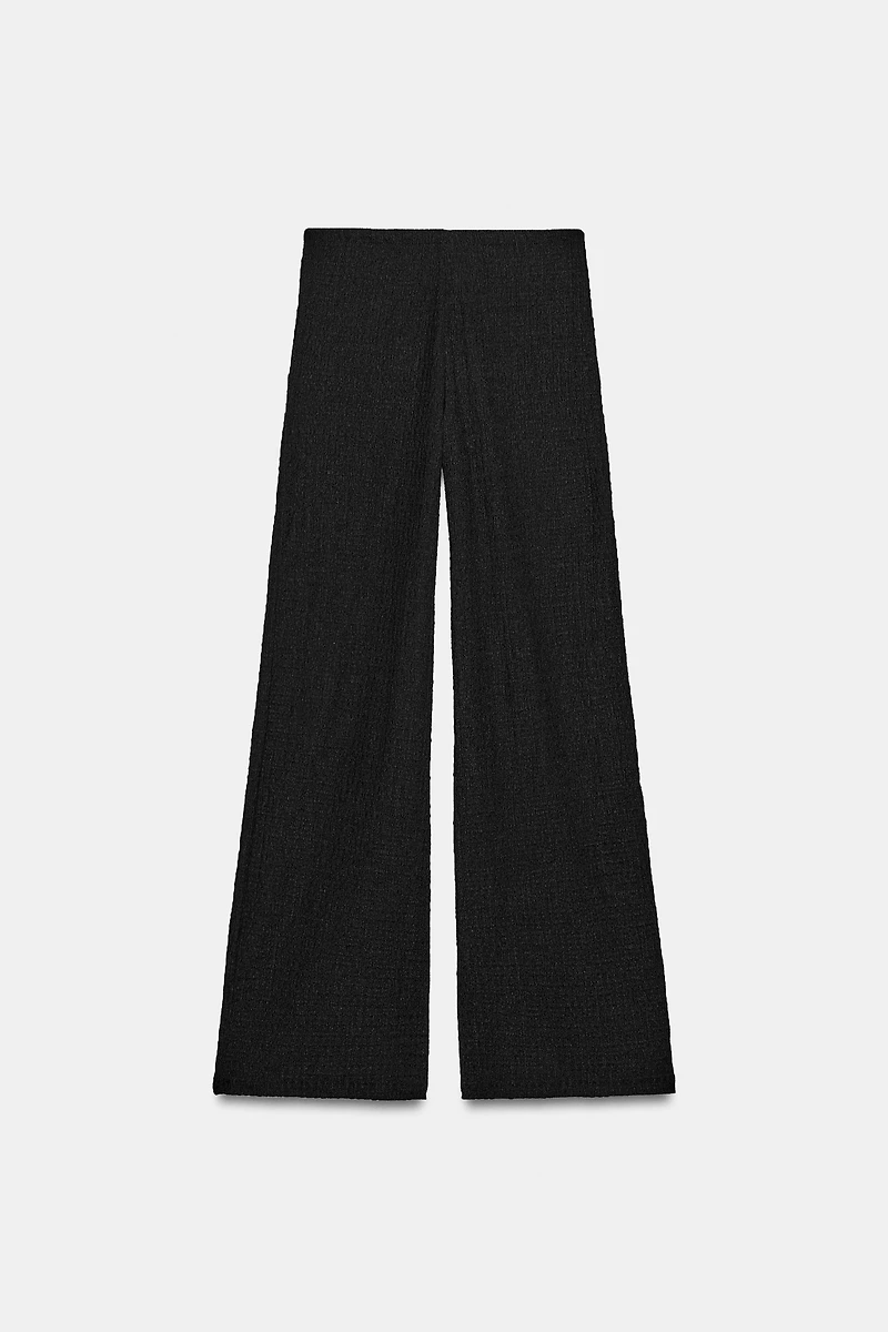 TEXTURED STRAIGHT LEG PANTS