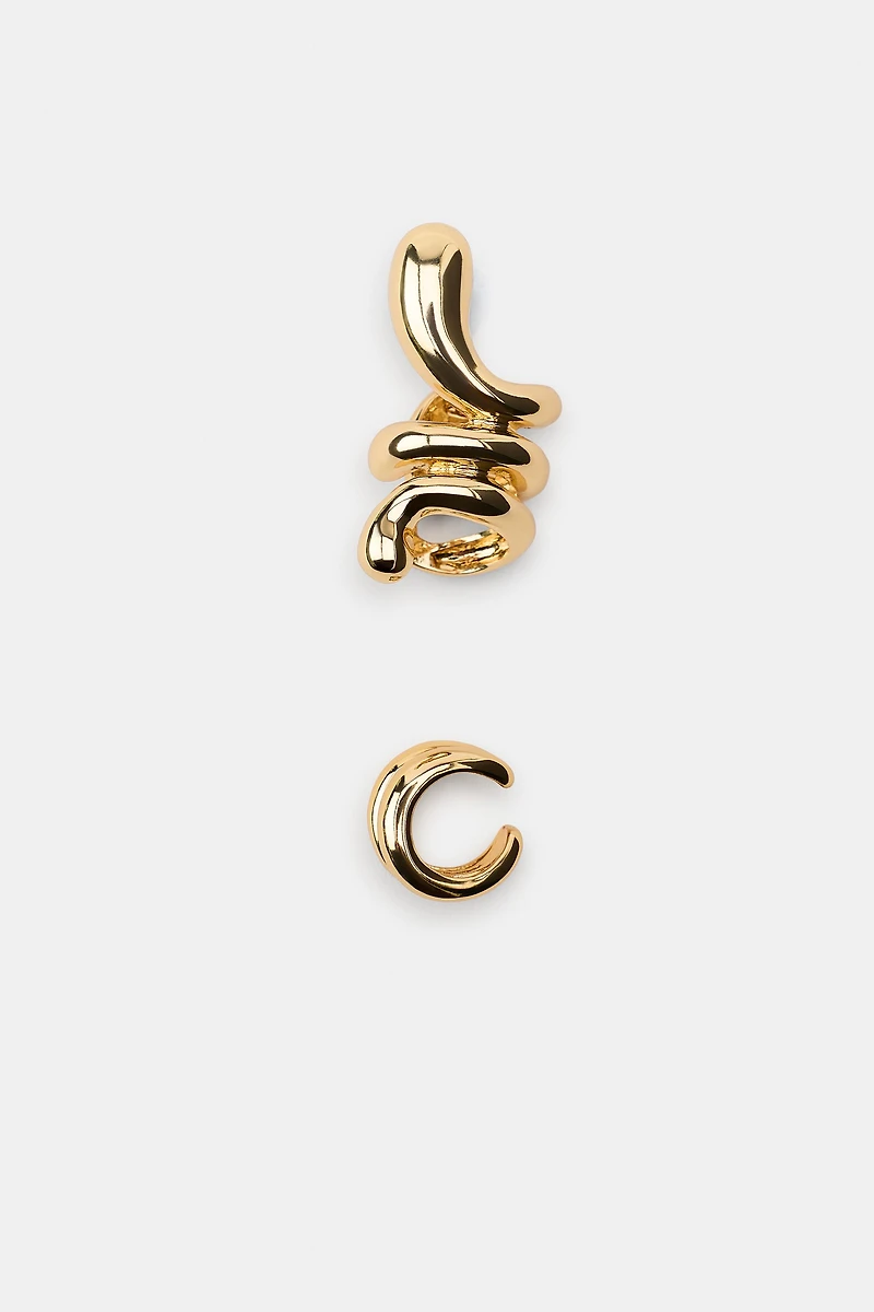 PACK OF EAR CUFF HOOP EARRINGS