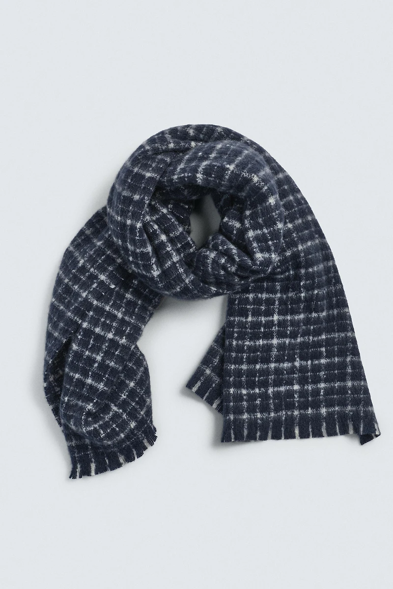 BRUSHED PLAID SCARF