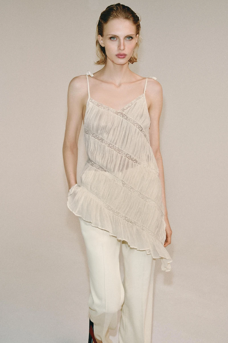 ZW COLLECTION ASYMMETRIC PLEATED TOP