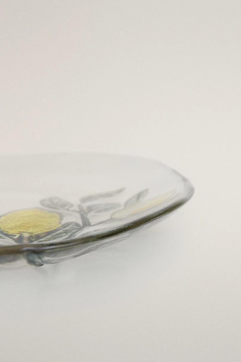 LEMON GLASS DESSERT PLATE
