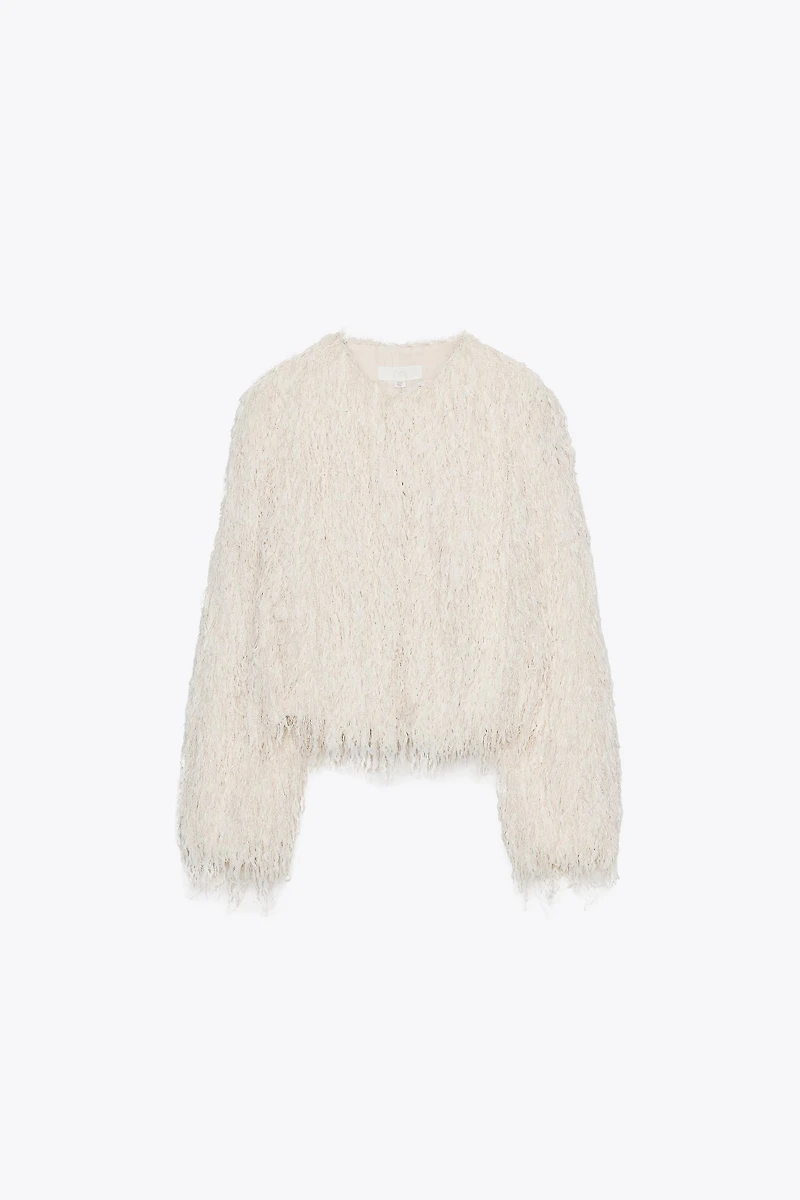FEATHER FRINGE METALLIC THREAD JACKET