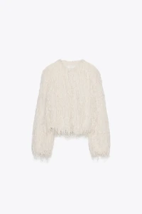 FEATHER FRINGE METALLIC THREAD JACKET