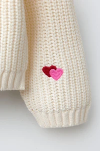 EMBROIDERED HEART KNIT JUMPER