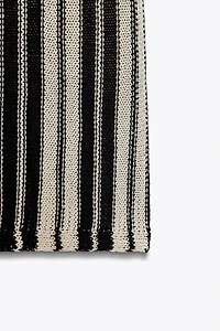STRIPED KNIT DRESS WITH LINEN