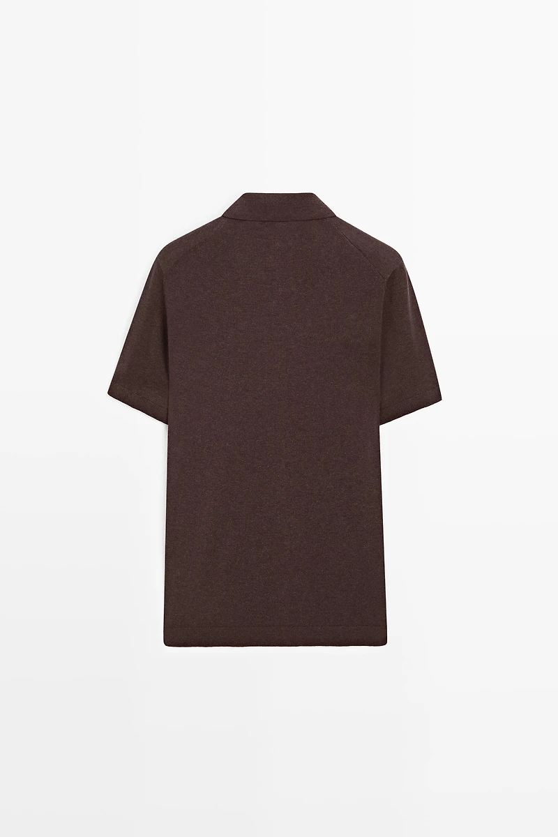 Short sleeve button-up knit cardigan