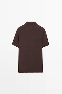Short sleeve button-up knit cardigan