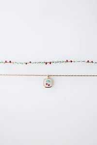 PACK OF TWO CHERRY BEAD NECKLACES