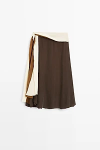 Contrast Ruffle Midi Skirt