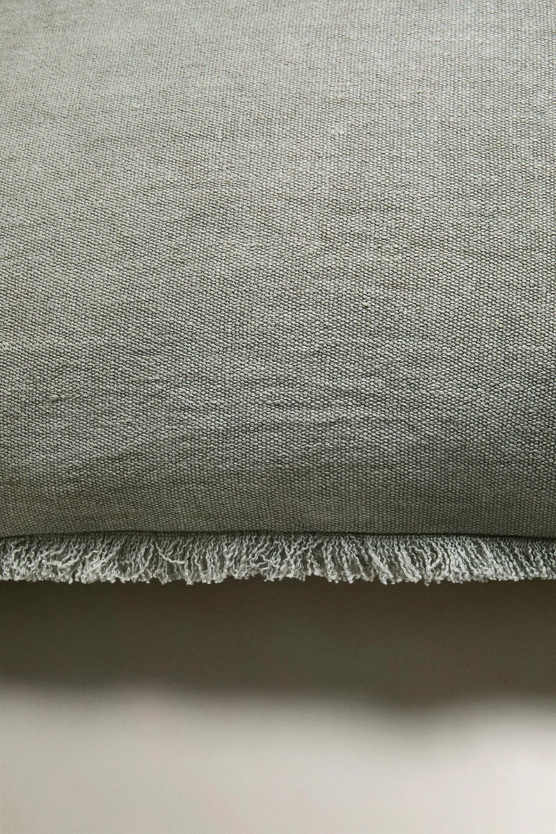 FRINGED THROW PILLOW COVER