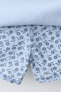 FLORAL DENIM SKORT