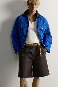 RELAXED FIT PLEATED SHORTS