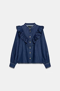 Z1975 DENIM RUFFLED SHIRT