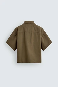 WASHED STRIPED BOXY FIT POLO