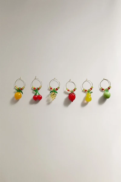 PACK OF FRUIT GLASS CHARMS (PACK OF 6)
