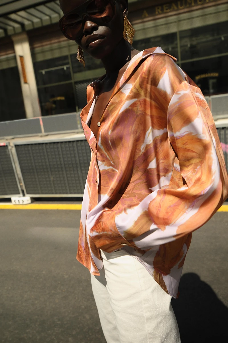 CHEMISE SATINÉE IMPRIMÉE