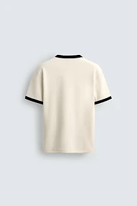 BASIC CONTRAST RIB T-SHIRT