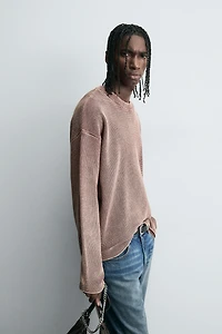 WAFFLE TEXTURED SWEATER