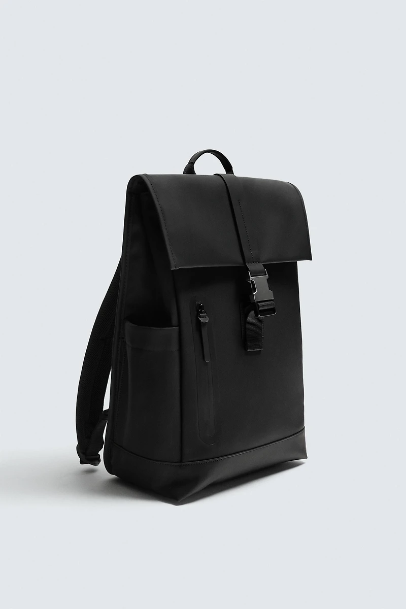 RUBBERIZED FLAP BACKPACK