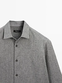 Regular fit melange Oxford shirt