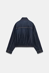 BLOUSON BOMBER EN DENIM Z1975 À COL MONTANT