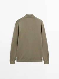 Cotton blend knit cardigan