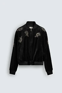 BLOUSON BOMBER EN VELOURS BRODERIES ÉDITION LIMITÉE