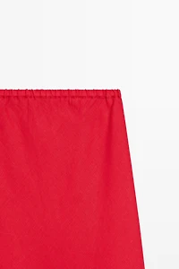 100% linen elasticated midi skirt