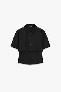 FITTED DOUBLE LAYER LINEN SHIRT