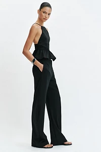 PEPLUM HALTER TOP