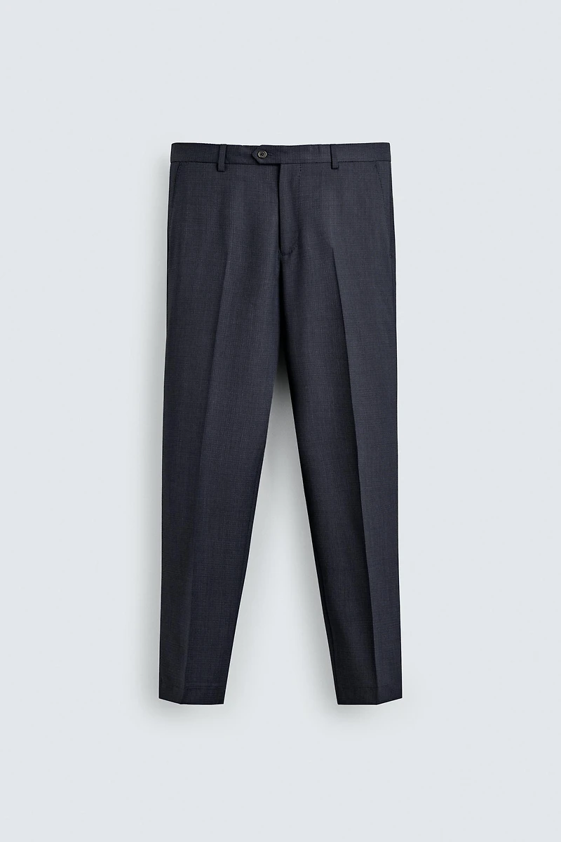 PANTALON REGULAR FIT COSTUME STRUCTURÉ 100% LAINE