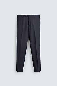 PANTALON REGULAR FIT COSTUME STRUCTURÉ 100% LAINE