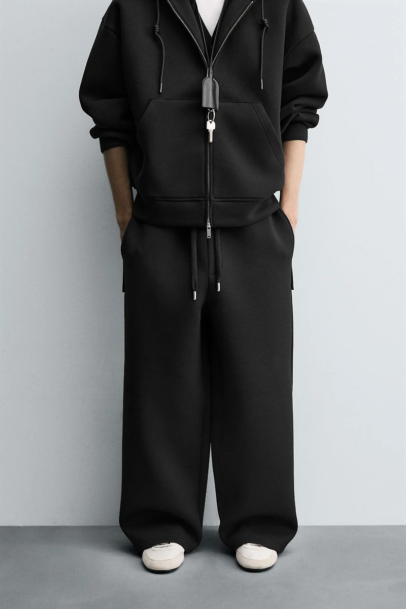 WIDE FIT NEOPRENE EFFECT PANTS