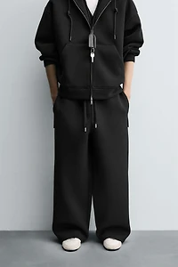 WIDE FIT NEOPRENE EFFECT PANTS