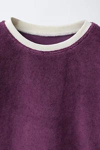 SOLID TOWEL EFFECT T-SHIRT AND BERMUDA SET
